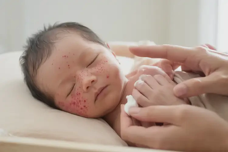 新生兒面部長濕疹可不可以徹底自愈(圖3)