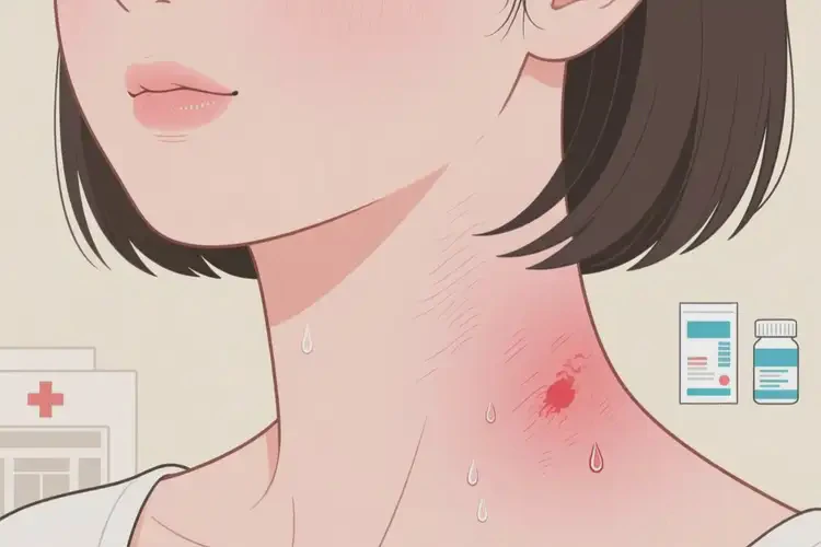 女生脖子上有濕疹能靠自己自愈嗎(圖4)