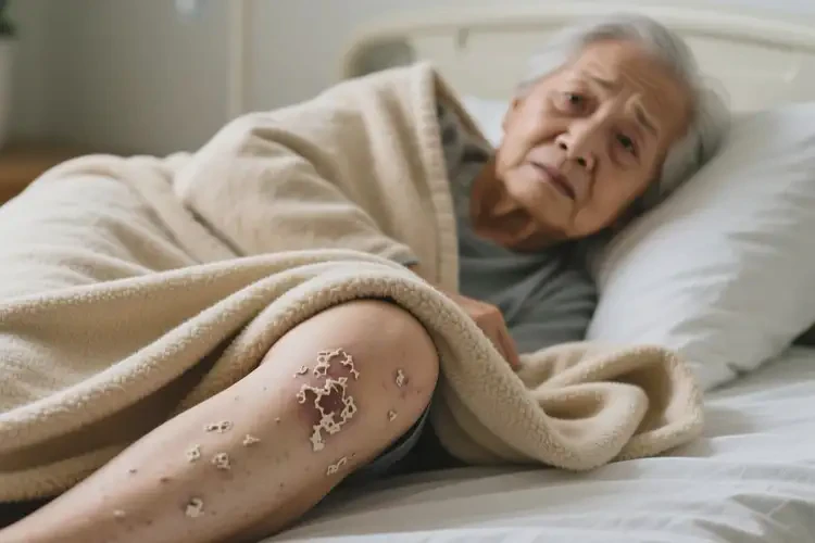 老人大腿上容易長(zhǎng)濕疹不管它會(huì)自己自愈嗎(圖1)