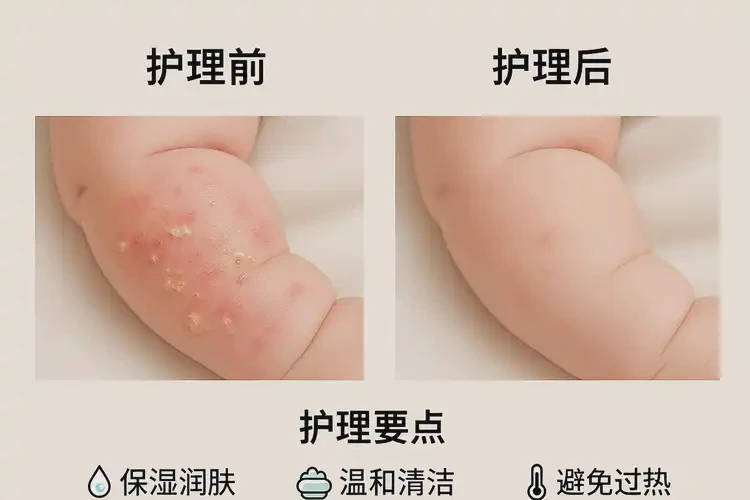 新生兒手臂上起濕疹不管它會(huì)自己好嗎(圖1)