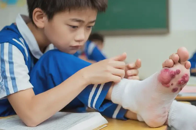 小學(xué)生腳上容易起濕疹不管它會自己好嗎(圖4)