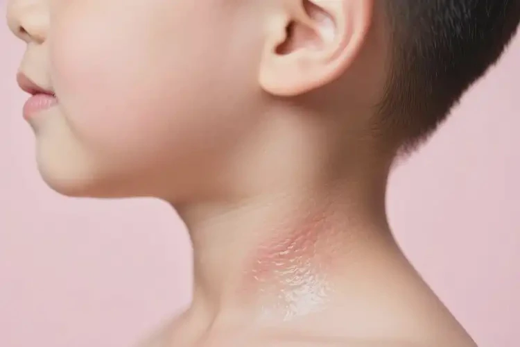 孩子脖子有濕疹不管它會自己自愈嗎(圖1)