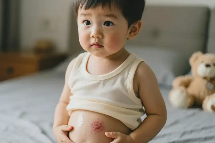 孩子肚子上起濕疹不管它會自己好嗎(圖2)