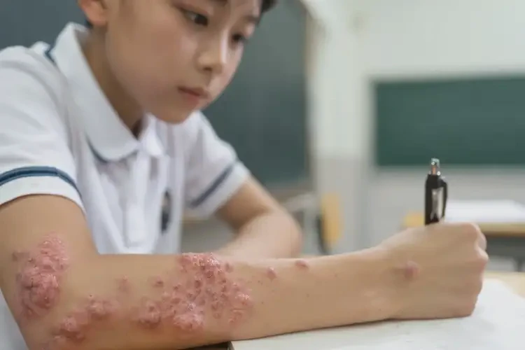 中學生手臂上起濕疹可不可以徹底自愈(圖3)