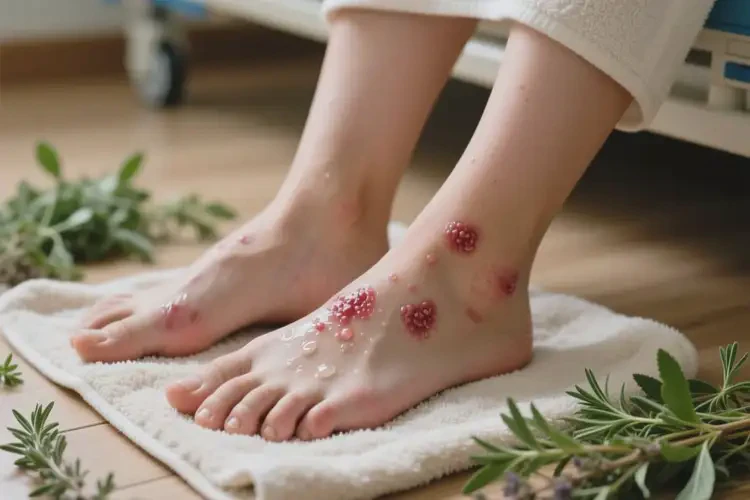 产妇脚上经常起湿疹不管它会自己自愈吗(图1)