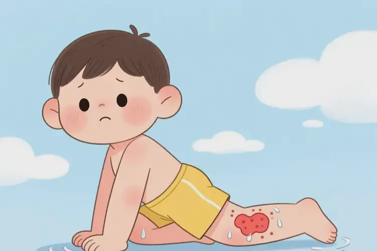 小兒小腿上出現(xiàn)濕疹能徹底自愈嗎(圖1)