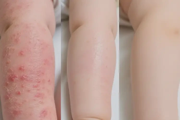 嬰兒手臂出現(xiàn)濕疹可以徹底自愈嗎(圖1)