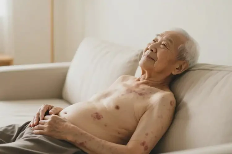 老人全身偶爾起濕疹不管它會自己自愈嗎(圖1)