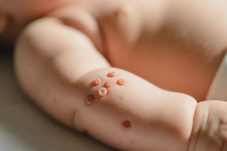 新生兒手臂上有濕疹能徹底自愈嗎(圖2)
