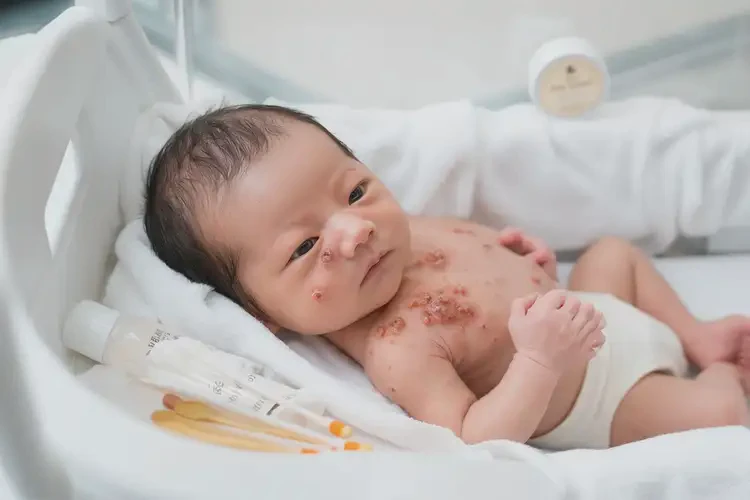 新生兒脖子上出現(xiàn)濕疹不管它會(huì)自己痊愈嗎(圖4)