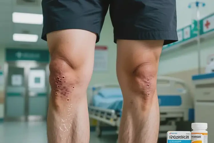 男人大腿出現(xiàn)濕疹不管它會(huì)自己好嗎(圖1)