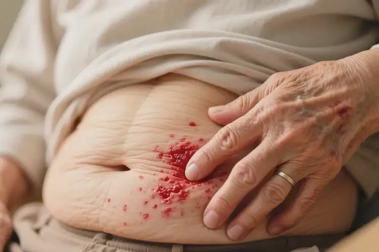 老人肚子長濕疹不管它會自己痊愈嗎(圖1)