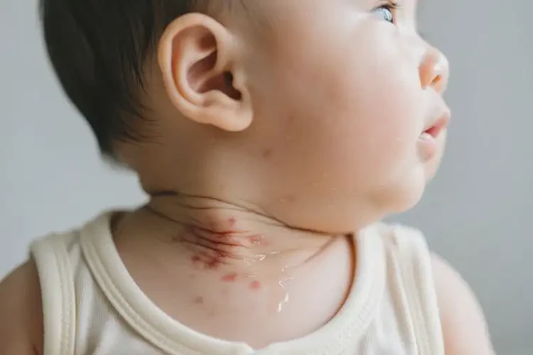 婴儿脖子出湿疹不管它会自己好吗(图2)
