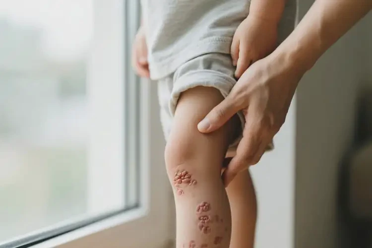 少兒大腿上有濕疹不管它會自己自愈嗎(圖2)