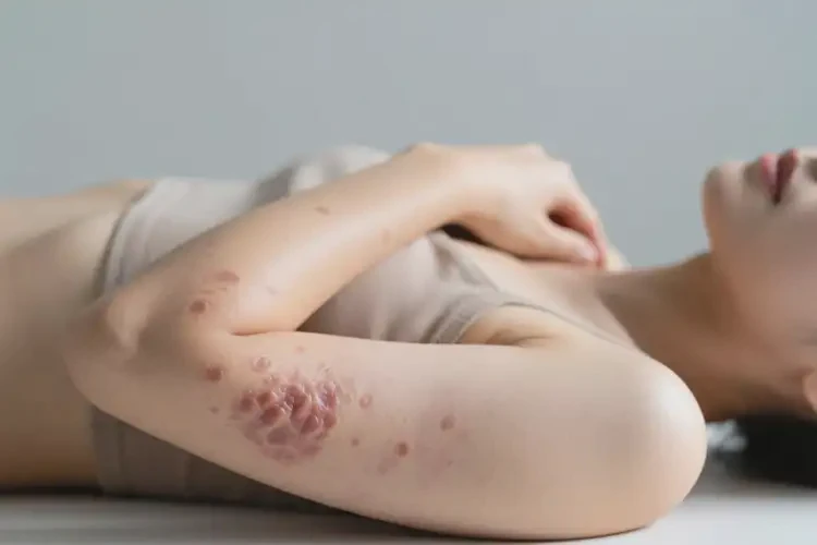 女人手臂出現(xiàn)濕疹可以徹底自愈嗎(圖1)