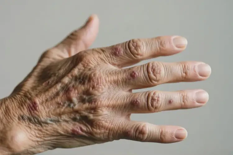 老人手上偶爾起濕疹不管它會(huì)自己好嗎(圖1)