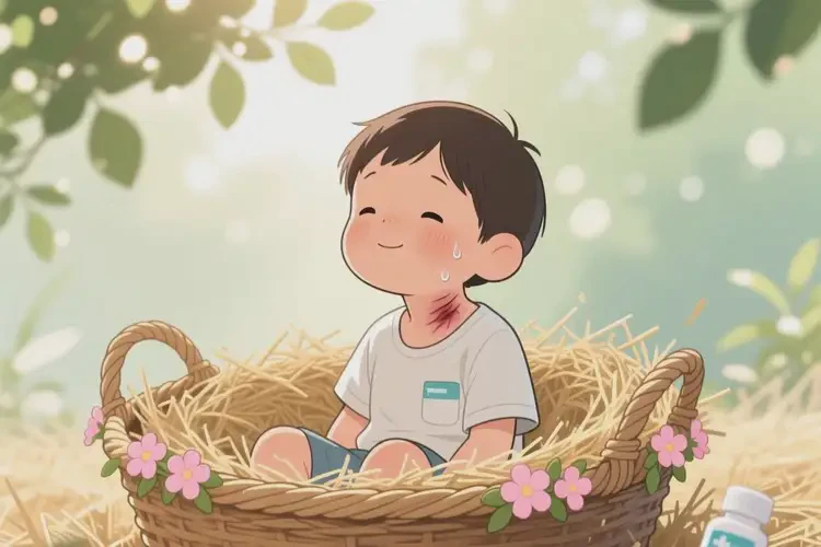 孩子脖子上起濕疹能徹底自愈嗎(圖2)