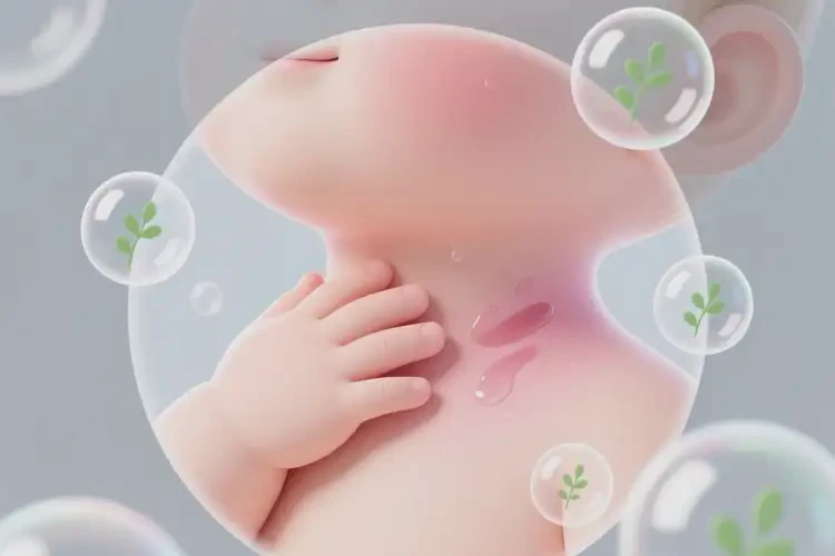 寶寶脖子長濕疹不管它會自己痊愈嗎(圖1)