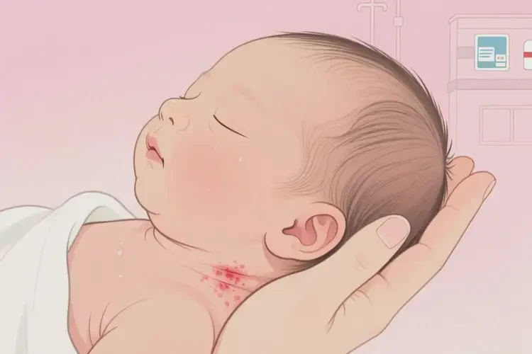 新生兒脖子上出濕疹能夠徹底治愈嗎(圖4)