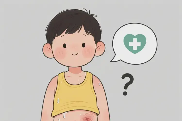 小學生肚子上起濕疹不管它會自己好嗎(圖1)