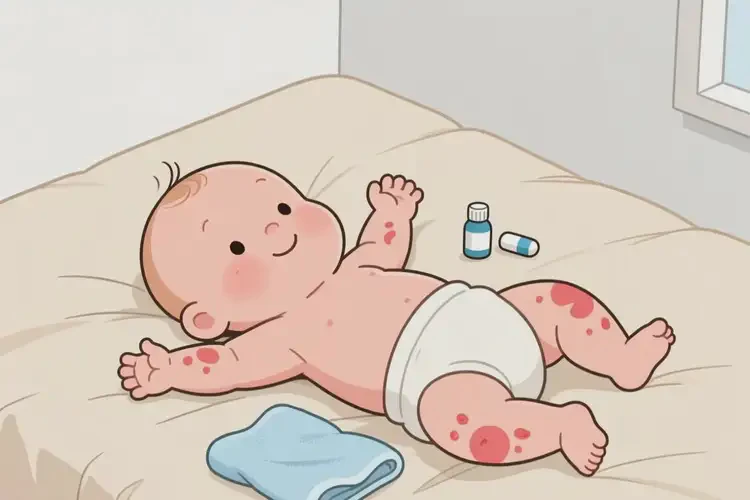 小兒四肢出現(xiàn)濕疹可以徹底自愈嗎(圖1)