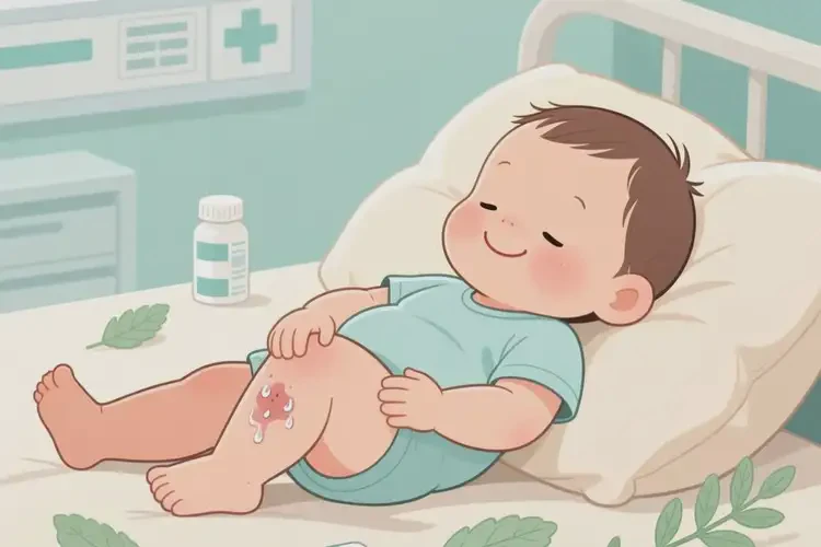 寶寶小腿上有濕疹不管它會(huì)自己痊愈嗎(圖1)