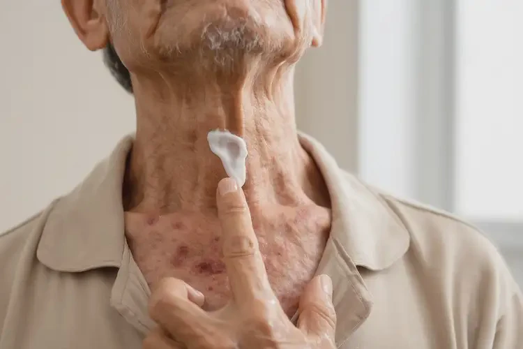 高齡老人脖子上偶爾起濕疹能夠徹底治愈嗎(圖2)
