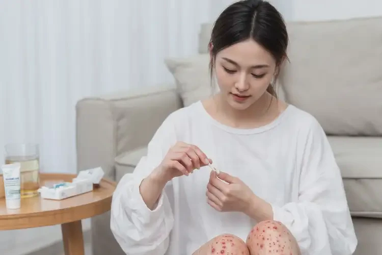 女性四肢長濕疹不管它會自己自愈嗎(圖1)