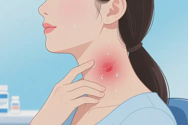 女性脖子長濕疹能夠徹底治愈嗎(圖2)