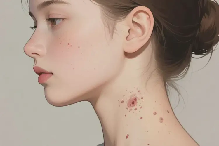 女生脖子上偶爾起濕疹不管它會自己痊愈嗎(圖2)