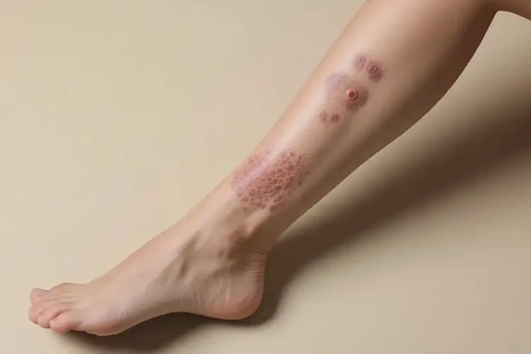 女性小腿上起湿疹不管它会自己好吗(图1)