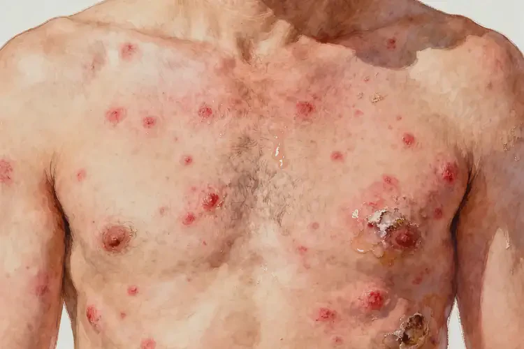 男性全身長(zhǎng)濕疹不管它會(huì)自己好嗎(圖1)