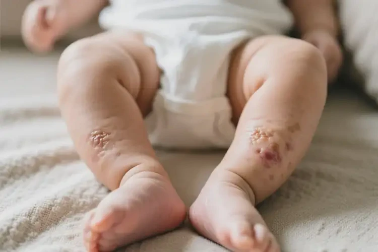 嬰幼兒大腿上出濕疹能徹底自愈嗎(圖1)
