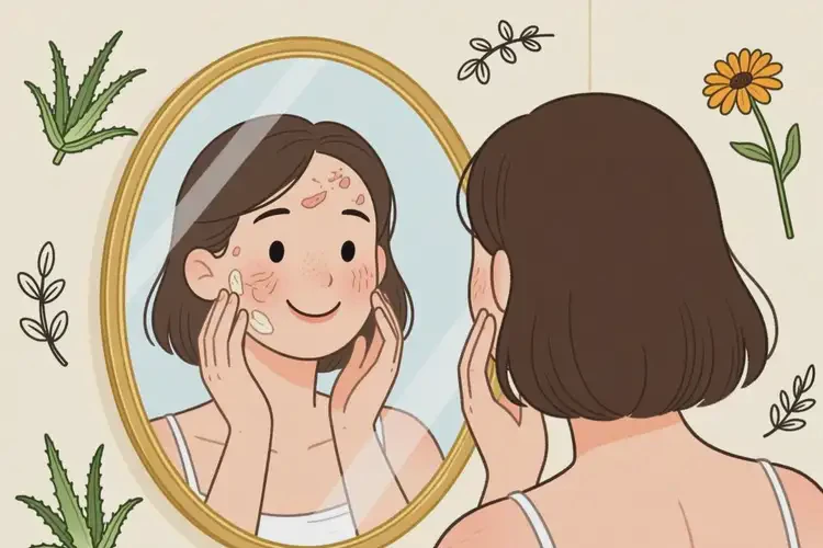 女人面部出濕疹不管它會(huì)自己自愈嗎(圖2)