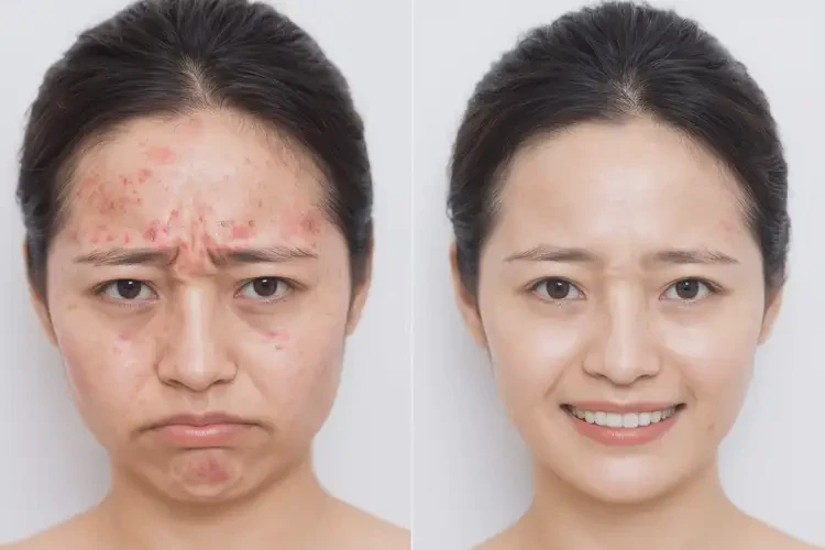 女性臉上出濕疹不管它會自己痊愈嗎(圖1)