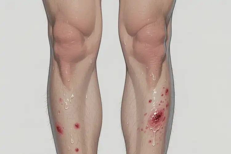 男性小腿容易長(zhǎng)濕疹能靠自己自愈嗎(圖1)