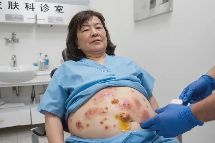 女生肚子偶尔起湿疹不管它会自己好吗(图2)