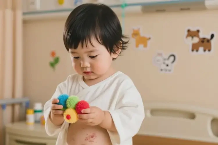 小孩肚子上出濕疹能夠徹底治愈嗎(圖1)