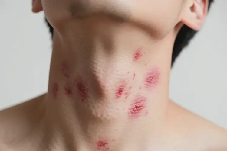 男性脖子起濕疹能靠自己自愈嗎(圖1)