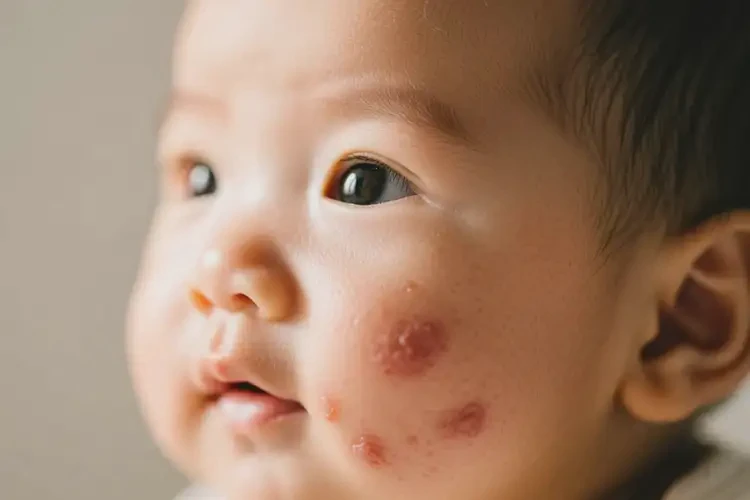 嬰兒面部偶爾起濕疹不管它會(huì)自己痊愈嗎(圖4)