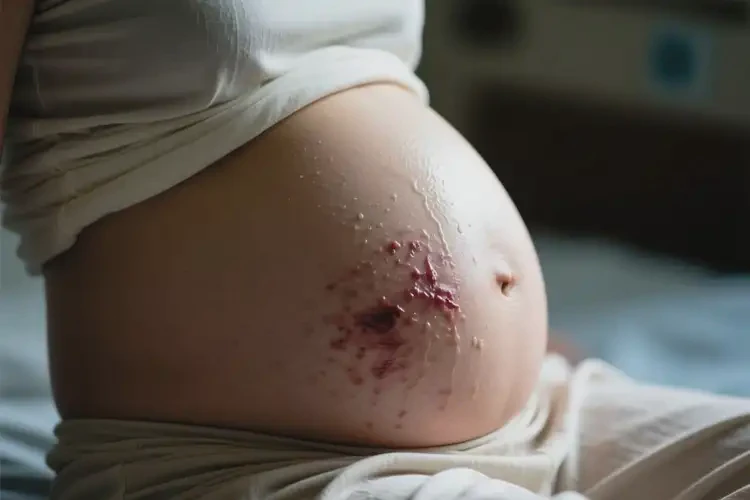 產(chǎn)婦肚子上有濕疹不管它會(huì)自己痊愈嗎(圖2)