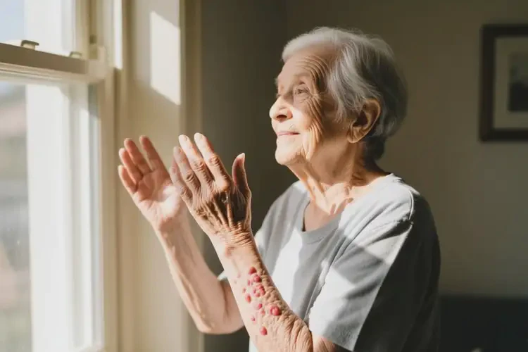 老年人全身偶爾起濕疹不管它會自己自愈嗎(圖1)