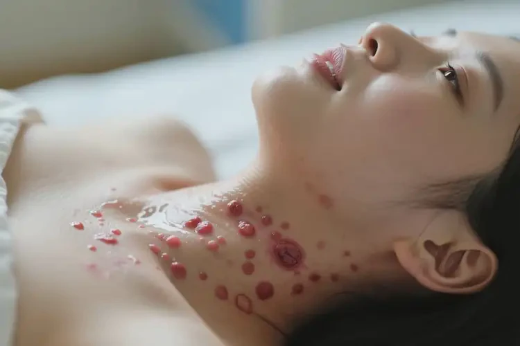 產(chǎn)婦脖子上偶爾起濕疹不管它會(huì)自己自愈嗎(圖1)