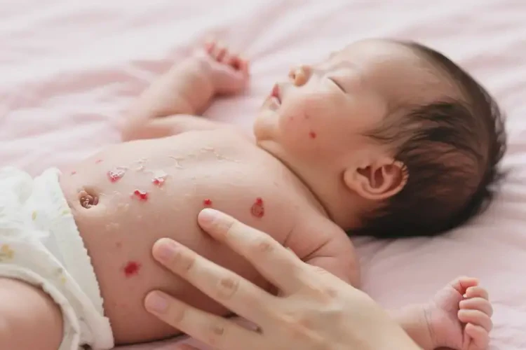 寶寶肚子上有濕疹可以徹底自愈嗎(圖2)