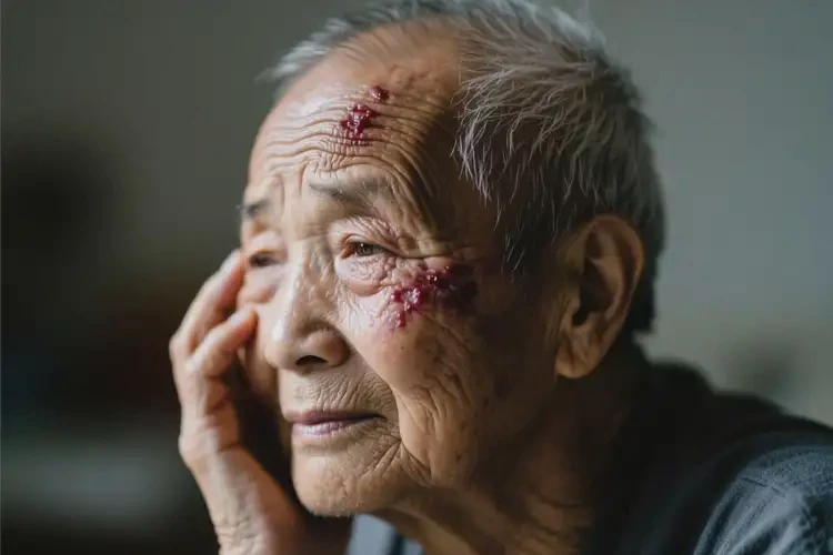 高齡老人臉上經(jīng)常長濕疹不管它會自己好嗎(圖3)