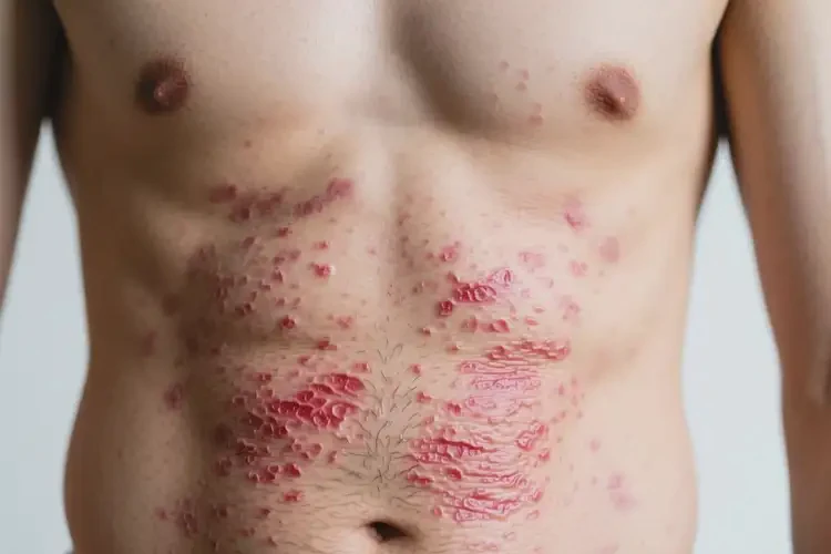 男性肚子上長(zhǎng)濕疹可以徹底自愈嗎(圖1)