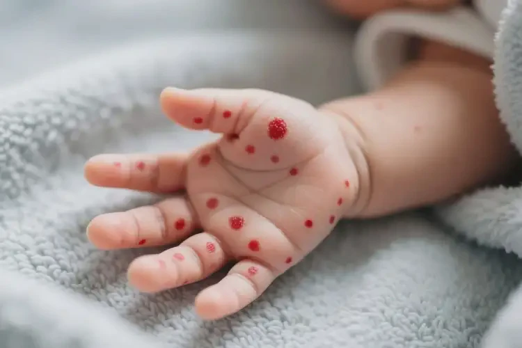 新生兒手上經(jīng)常起濕疹不管它會自己好嗎(圖1)