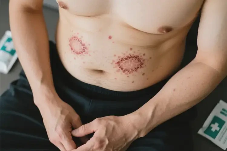 男性肚子上容易长湿疹不管它会自己自愈吗(图2)