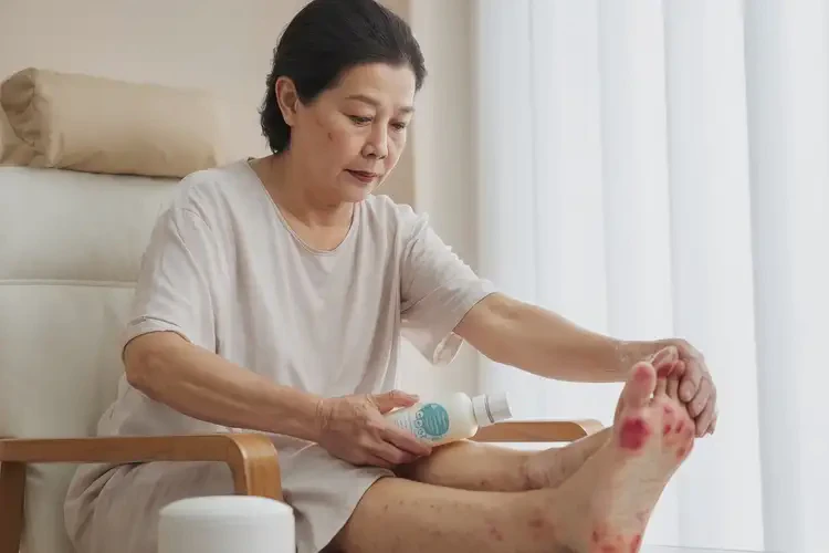 女生腳上出現(xiàn)濕疹能徹底自愈嗎(圖3)