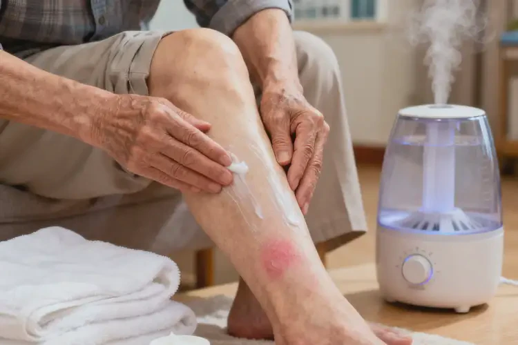 老人小腿出現(xiàn)濕疹可以徹底自愈嗎(圖1)